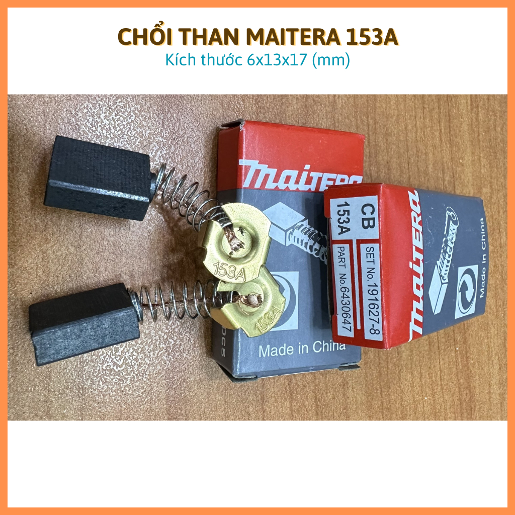 (Maitera) 1 cặp chổi than 153A (Máy cưa gỗ, máy cắt nhôm, máy cắt sắt)