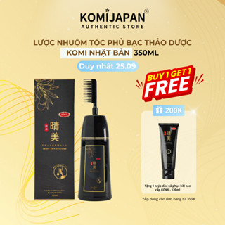 Lược nhuộm tóc thảo dược phủ bạc đen tóc Komi Nhật Bản chính hãng dạng chai lược thông minh 350ml