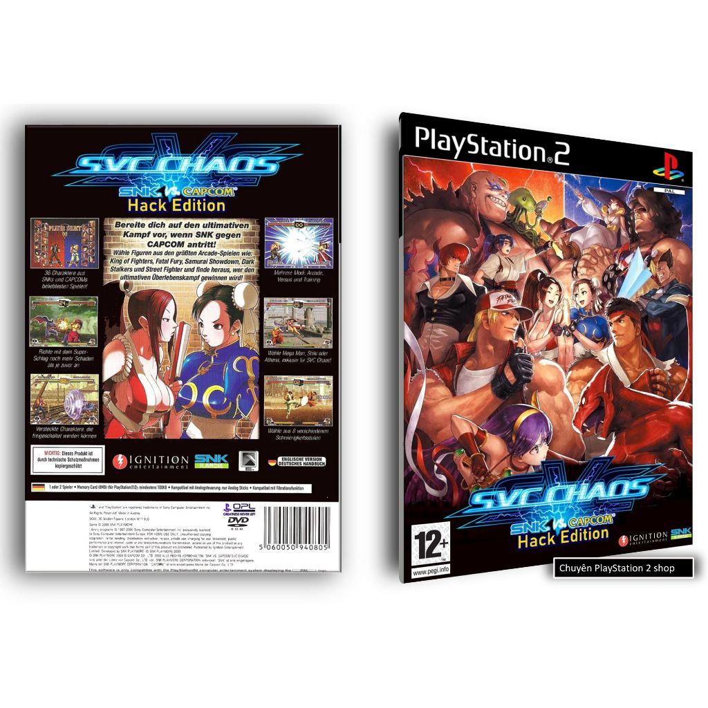Đĩa game PS2, SVC Chaos SNK vs. Capcom - Hack Edition (Game đối kháng) cho máy game PS2