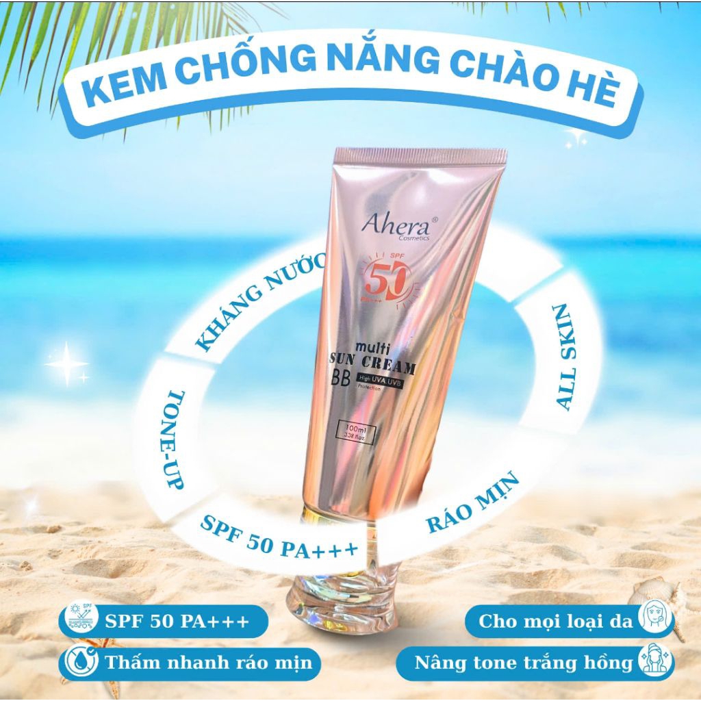 Kem chống nắng Ahera BB cream 100ml mới