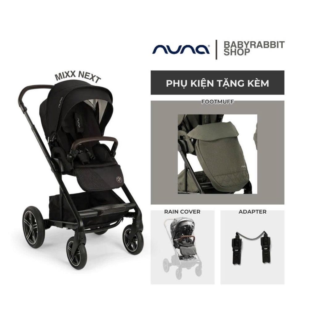Xe đẩy 2 chiều siêu xịn cho bé NUNA MIXX NEXT BMW 2025 dùng cho bé từ sơ sinh đến 35KG