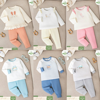   Moon Sale  Bộ Dài Tay Cài Vai Vải petit Cho Bé 6m-3y 