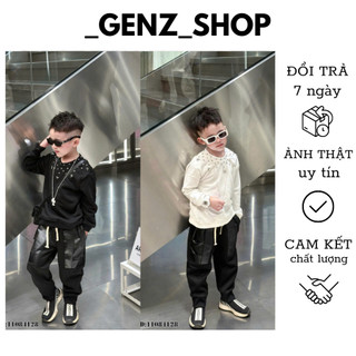  Áo Phông Cho Bé Trai Phối Hoạ Tiết Ngôi Sao Đính Đá Phong Cách Boy Cho Bé 