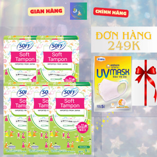 5 hộp Băng vệ sinh nữ Sofy Tampon siêu thấm mềm mại hộp 9 ống - Hàng nhập khẩu từ Nhật Bản