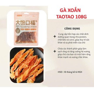 Thịt gà miếng xoắn taotao 108g  Snack huấn luyện chó mèo  Snack ăn vặt giàu dinh dưỡng 