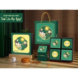  Hộp trung thu 4 bánh 150-200 g thanh liên hoa nguyệt  5 bộ  