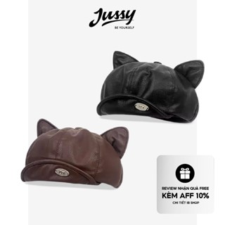  Mũ Nồi Tai Mèo JBR15 Jussy Official Mũ Beret Da PU Cao Cấp Đội Được 4 Kiểu Đa Năng Dễ Thương Vintage Hot Trend 
