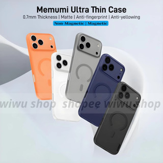 Memumi Slim Case Magnetic - Ốp lưng nhám siêu mỏng 0.33mm cho IPhone 17 16 15 Pro Max 13 14 Hỗ trợ sạc không dây