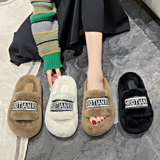  Dép Lông Nữ Quai Ngang Đế Bệt Thêu Hoạ Tiết Điểm Nhấn Thời Trang Nữ Hiện Đại Thu Đông 2026   Hàng QC   