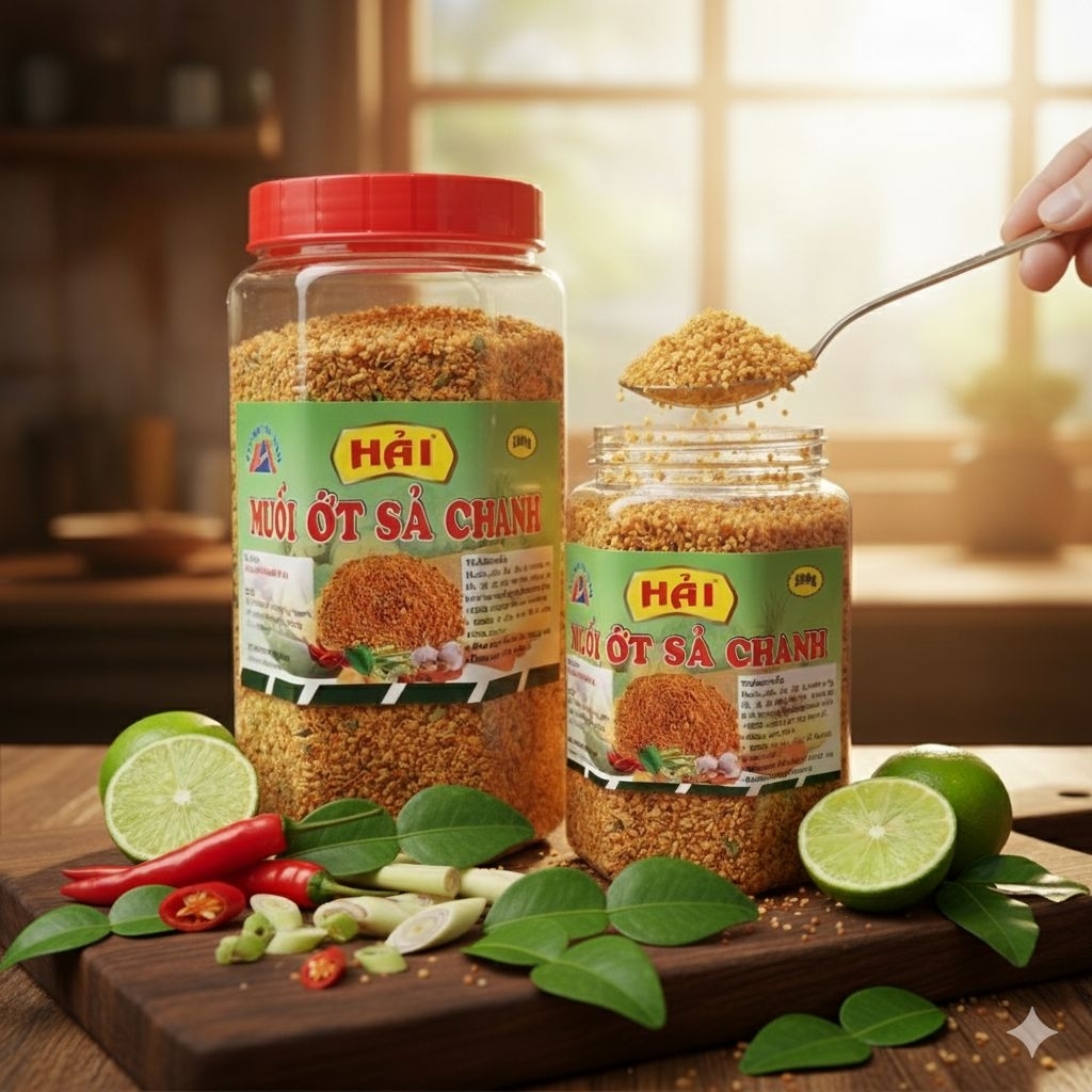 Muối ớt sả chanh (muối chay - muối ớt sả lá chanh) - Muối Hải Tây Ninh