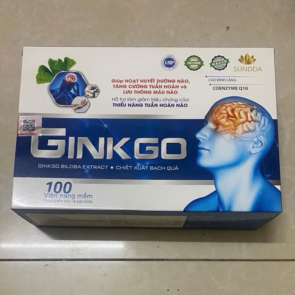 Viên Uống Ginkgo 600  Hỗ Trợ Tuần Hoàn Máu Não, Giảm Hoa Mắt, Tăng Cường Trí Nhớ, Bổ Não