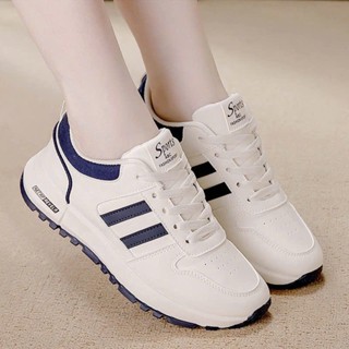 Giày Thể Thao Sneaker Nữ Chất Liệu Da  Phong Cách  Hàn Quốc Trẻ Trung Năng Động Mã QR02