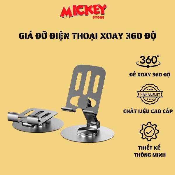 Giá đỡ điện thoại giá đỡ ipad xoay 360 độ L98 - chất liệu nhôm - gập lại nhỏ gọn