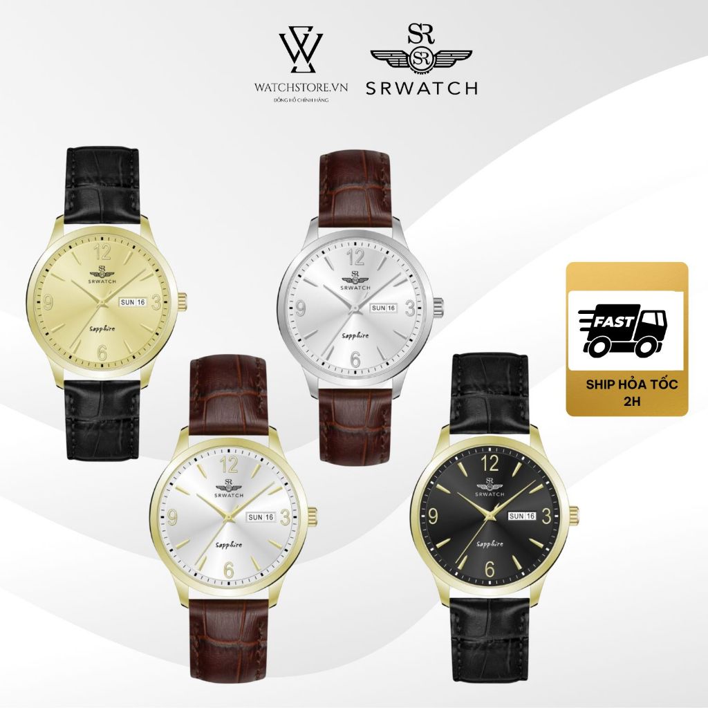 SRWatch Nam SG1904 Máy Pin/Quart Mặt Kính Sapphire Crystal 40mm Chính Hãng - Watchstore