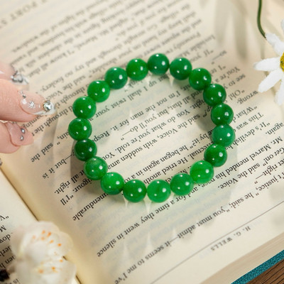 Chuỗi Vòng Tay Cẩm Thạch 9ly Xanh Lý Táo Sang Trọng - Ngọc Trai Trường Thịnh
