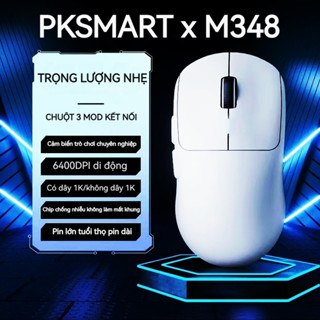  Chuột Không Dây - PKSMART M348 - 3 Mod Kết Nối - Chip GPW - Trọng Lượng Nhẹ - Pin Trâu 500mAh - DPI MAX 6400 