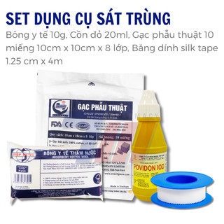  Cồn đỏ Povidon Iod Sát Trùng Vết Thương  Bông Y Tế Gạc Phẫu Thuật Cồn Đỏ Povidon băng dính y tế  