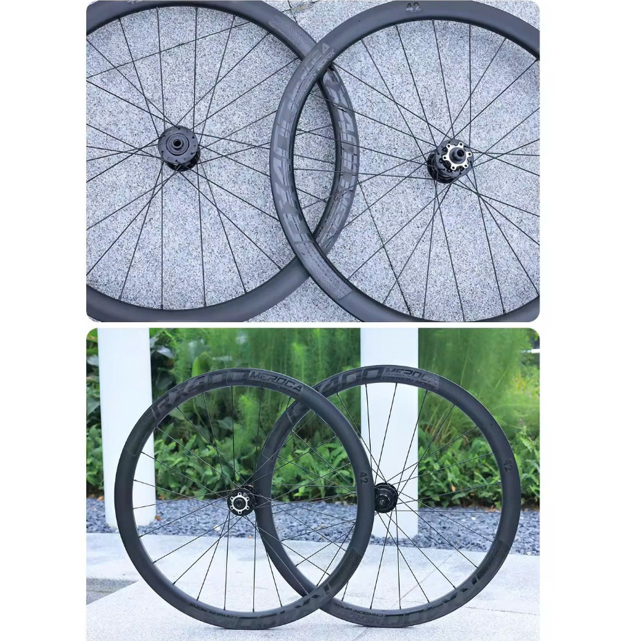 Bộ vành Carbon 700c sử dụng phanh đĩa, Vành xe đạp cỡ 700C chất liệu Carbon, Vành bộ MEROCA  xe đạp 