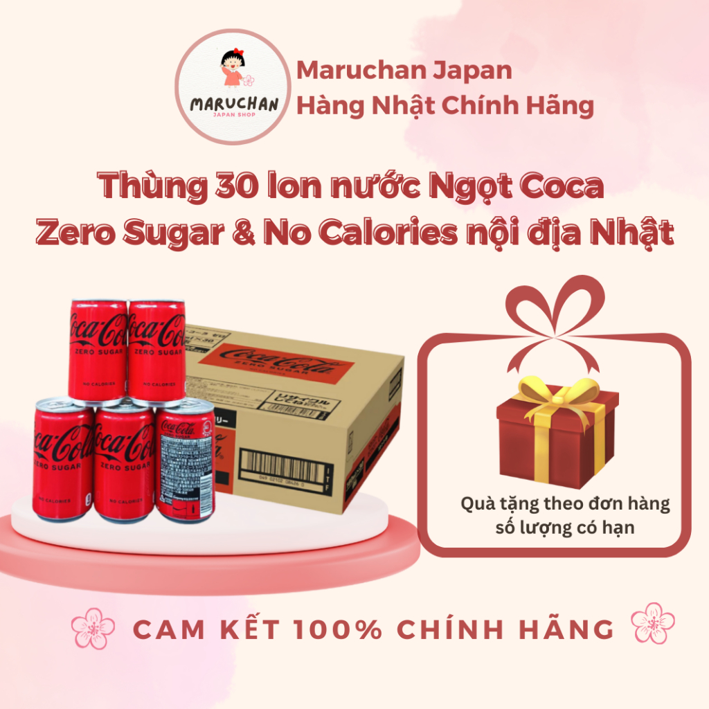 𝐌𝐚𝐫𝐮𝐜𝐡𝐚𝐧 - Thùng 30 lon Coca Cola Zero CoCa không đường 160ml nội địa Nhật date T10/2026