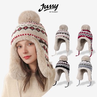 Mũ Len Che Tai Giữ Ấm JML05 Jussy Official Nón Len Thổ Cẩm Nam Nữ Unisex Phụ Kiện Nữ Mùa Đông Thời Trang Hàn Quốc