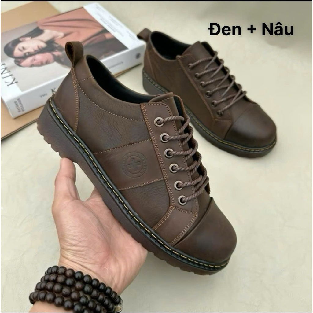 Giầy Đốc Da Bò Sáp,Da Bò Mộc loại Bền L.oại T.ốt , giầy thể thao