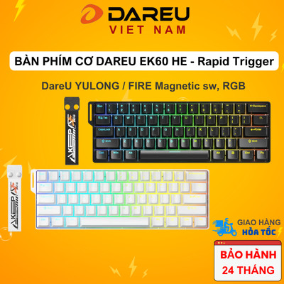 Bàn phím Rapid Trigger DAREU EK60 HE (DareU YULONG / FIRE Magnetic sw, RGB)