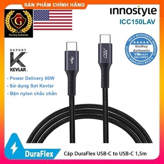 Cáp sạc nhanh innostyle icc150lav duraflex c to c power delivery 60w dài 1.5m