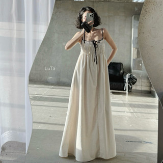  LuTa  SIÊU SALE 10 10  Váy be muối tiêu viền đen dún ngực 