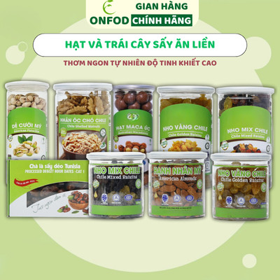 Hạt dinh dưỡng và trái cây sấy chín ăn vặt ăn liền óc chó hạnh nhân hạt điều macca táo đỏ xoài sấy dẻo