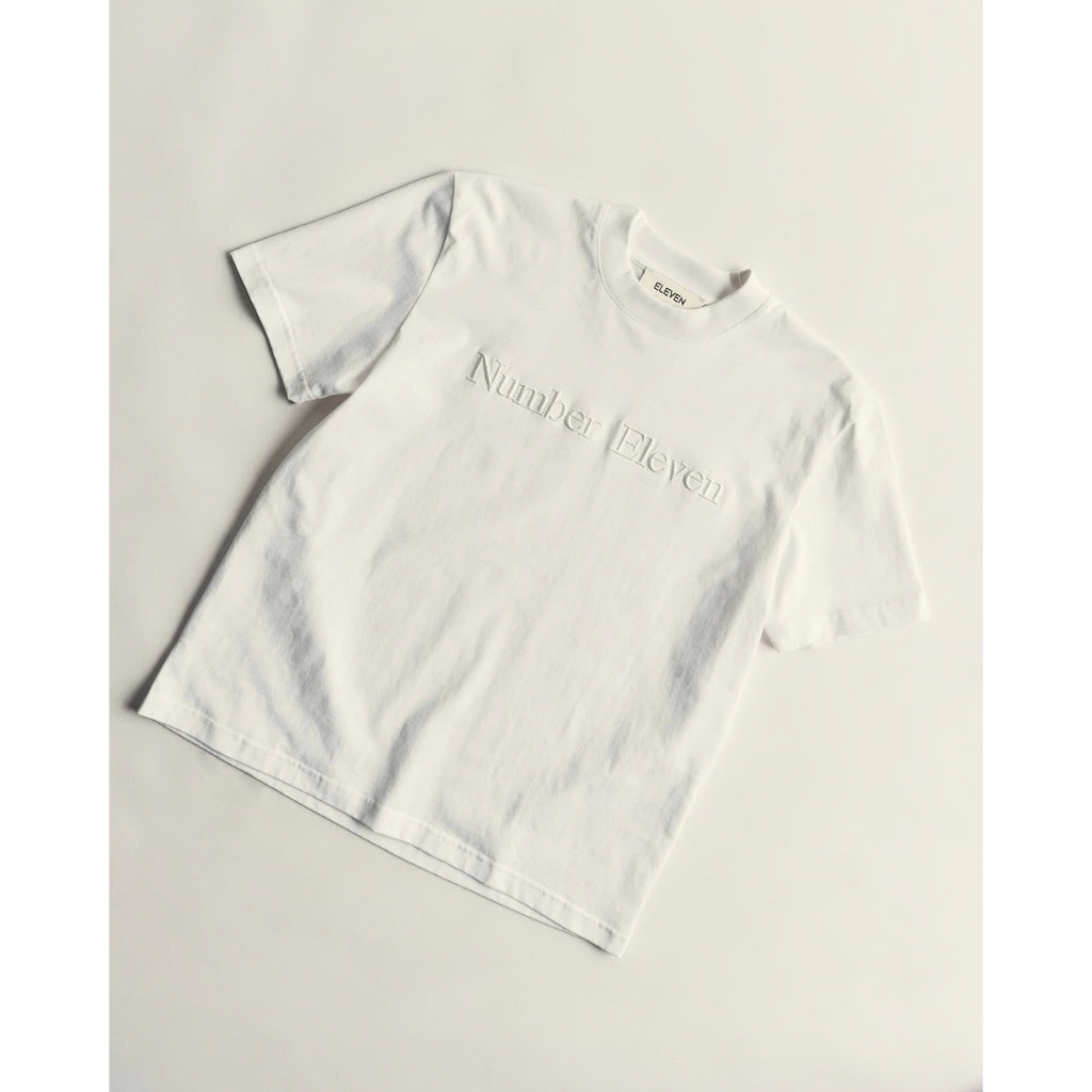 𝐄𝐋𝐄𝐕𝐄𝐍 - Áo Thun Unisex Nam Nữ Thêu Number Eleven | Màu Trắng