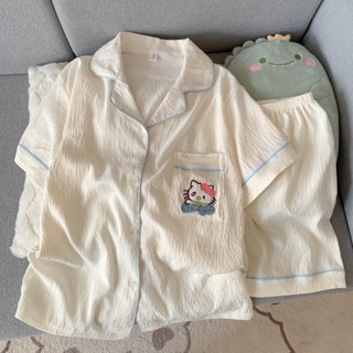  Đồ ngủ pijama đồ ngủ nữ ngắn tay hoạ tiết dễ thương đồ bộ mặc nhà Bộ đồ ngủ pyjama 634 