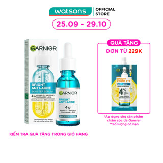 Dưỡng Chất Garnier Giảm Mụn Sáng Da Skin Naturals Bright Complete Anti-Acne Booster Serum 30ml