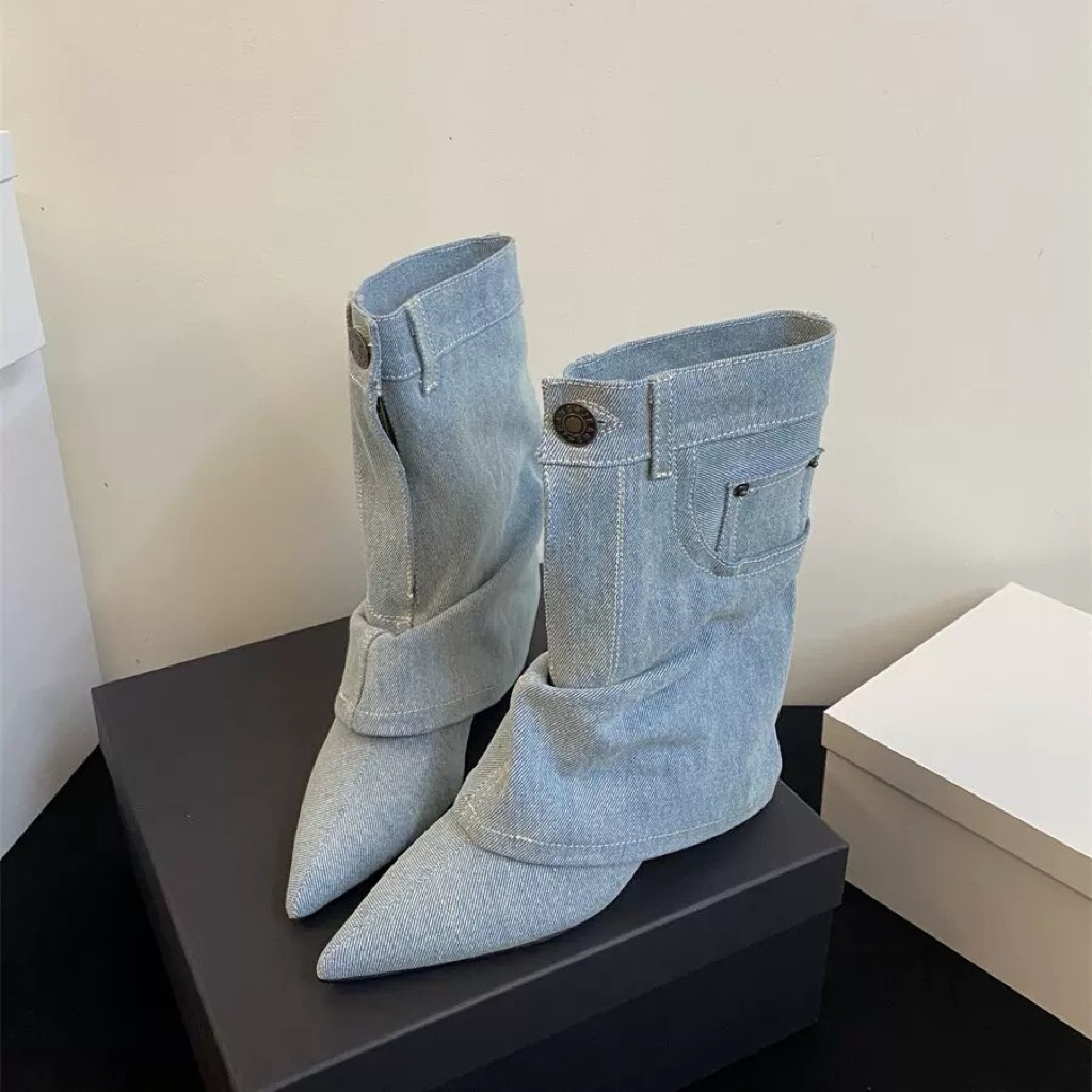 Boot nữ cao cấp hàng loại 1 boot jeans 5cm cao cổ mẫu order