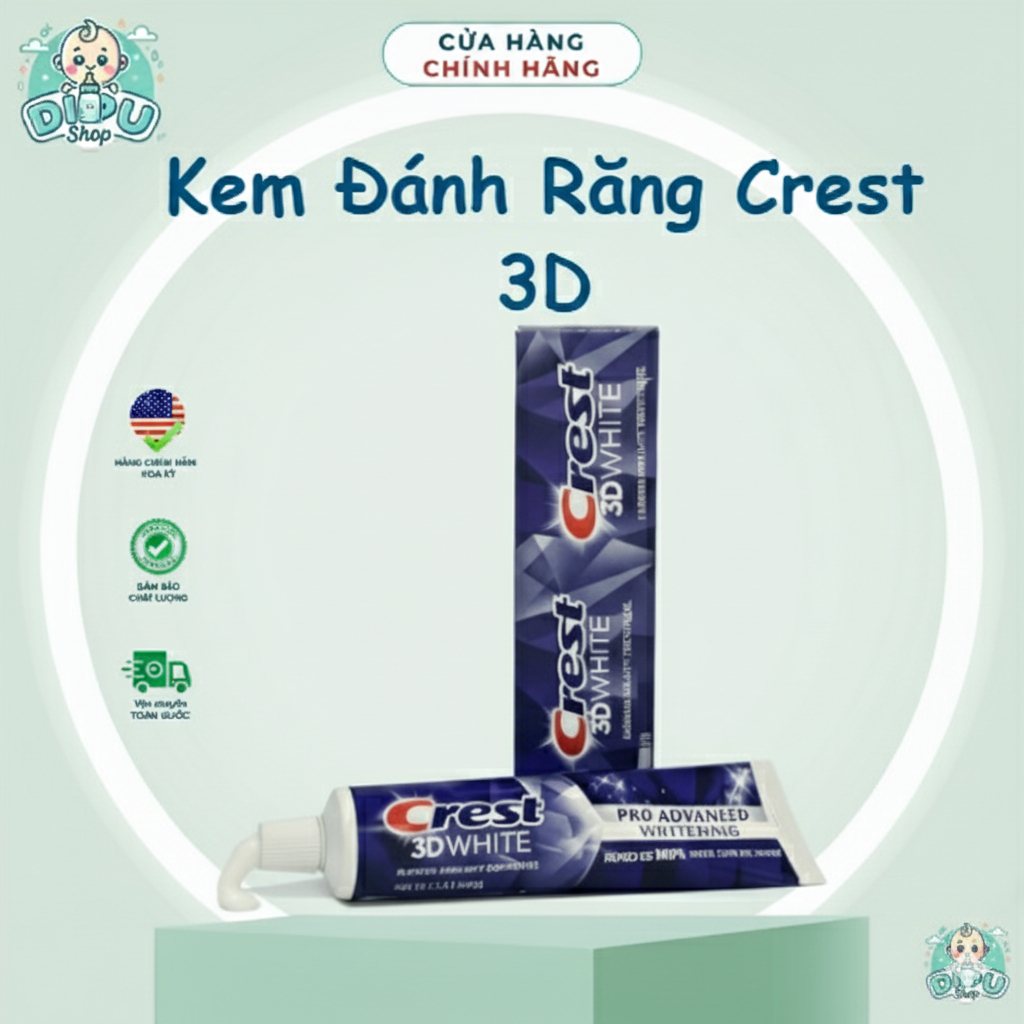 [1 CÂY LẺ] KEM ĐÁNH RĂNG CREST 3D WHITE ADVANCED WHITENING