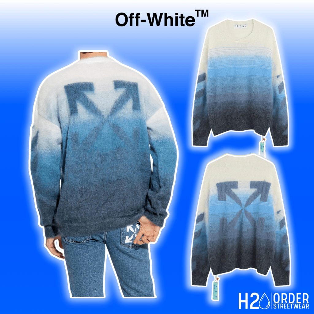 (Best Quality) Áo Sweater Len Off-White Knit Crewneck Màu Xanh Biển. Áo Len Lông Nam Nữ Nhiều Màu OW