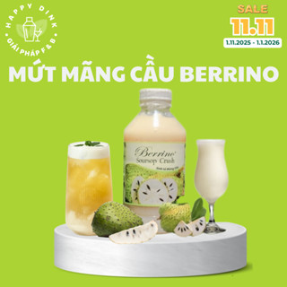  Mứt  Sinh tố mãng cầu BERRINO chai 1kg pha trà mãng cầu trà trái cây 
