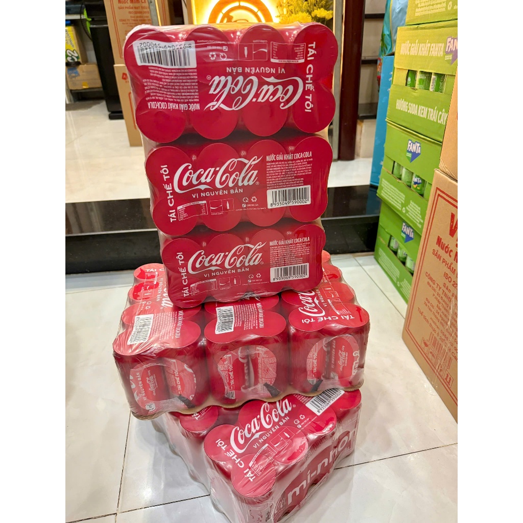 Thùng 24 lon nước ngọt Coca Cola Minhon 235ml