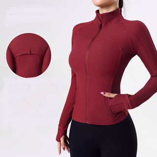  Áo Khoác Thể Thao K-727 Thun Lụa Trơn Vân Sọc Dòng Cao Cấp Xỏ Ngón Cổ Trụ Có Túi An Toàn Bên Trong. 