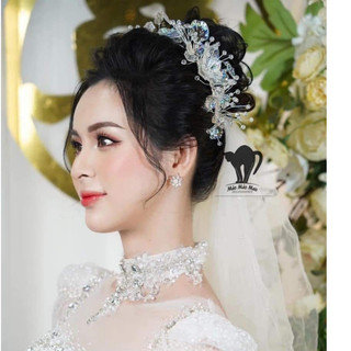 Bờm hoa cài đá cho cô dâu HC963