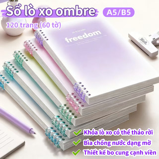  Sổ lò xo series Freedom Sổ Bìa Còng B5 A5 Sổ nhật ký Vở bài tập Sổ tay chép tay Dụng cụ học tập. 