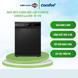 Máy Rửa Chén Comfee CDWEF1401HB-W-VN – Độc Lập 14 bộ - Cảm Ứng - Hẹn Giờ - Sấy Khí Nóng