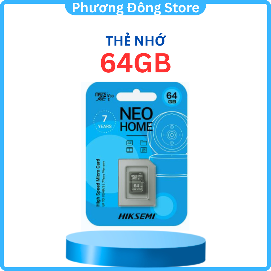 Thẻ Nhớ Micro SD Hikvision 64Gb chuẩn Class 10, Thẻ nhớ camera, Thẻ nhớ điện thoại - hàng chính hãng