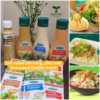 Xốt salad mè rang, phô mai, thousand island Golden Farm gói 15ml chai 250ml