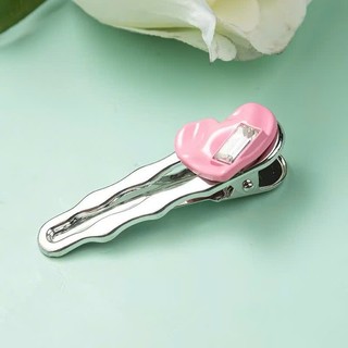 Set 2 kẹp trái tim nơ nhí màu bạc dễ thương phong cách Hàn mẫu mới hottrend