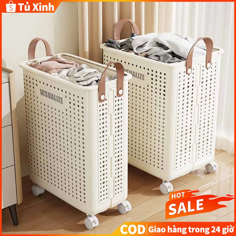 Giỏ đựng quần áo bẩn có thể gập lại trong nhà Dung lượng lớn Nhà vệ sinh Giỏ quần áo bẩn Giỏ giặt