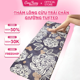 Thảm Chân Giường Lông Cừu Decor HOMIES Trải Sàn Chân Giường Phòng Ngủ, Phòng Khách, Họa Tiết Bắt Mắt