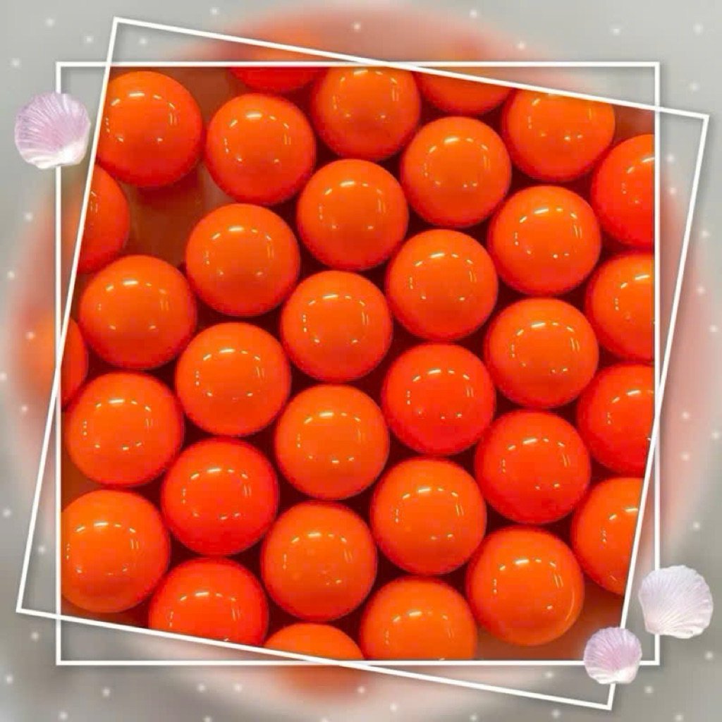 bi nhựa 14mm màu cam - bi nhựa đặt ruột - bi ghi số và ghi chữ