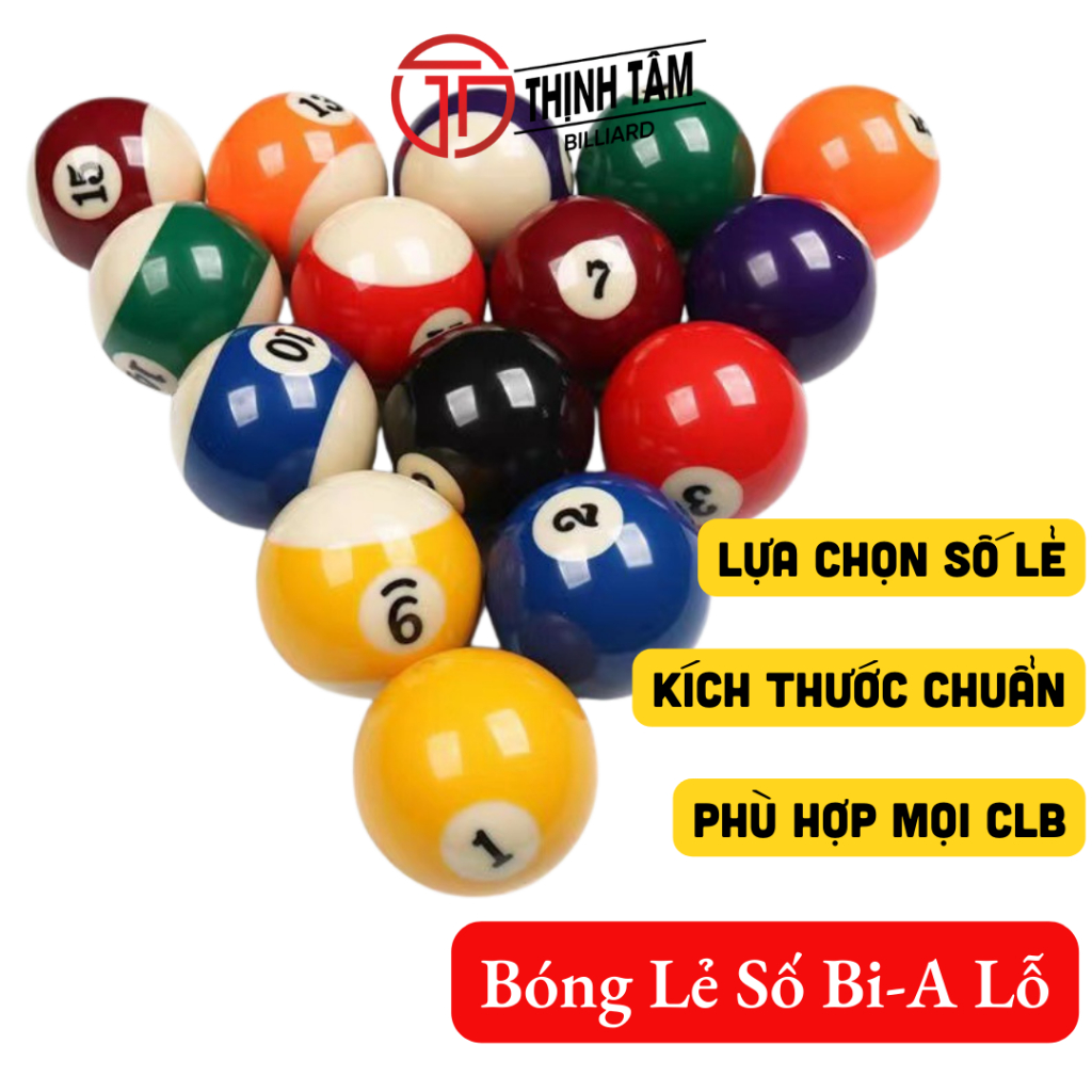 Lẻ Bóng Bida Lỗ Black Mắt Gà - Bóng Lẻ Dyna Số Bi-A Pool Bình Dân Thịnh Tâm