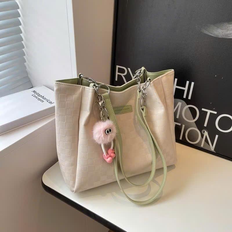 (Tặng charm gấu ) Túi xách nữ tote công sở kẻ ô  da PU cao cấp CUN241 | BigBuy360 - bigbuy360.vn