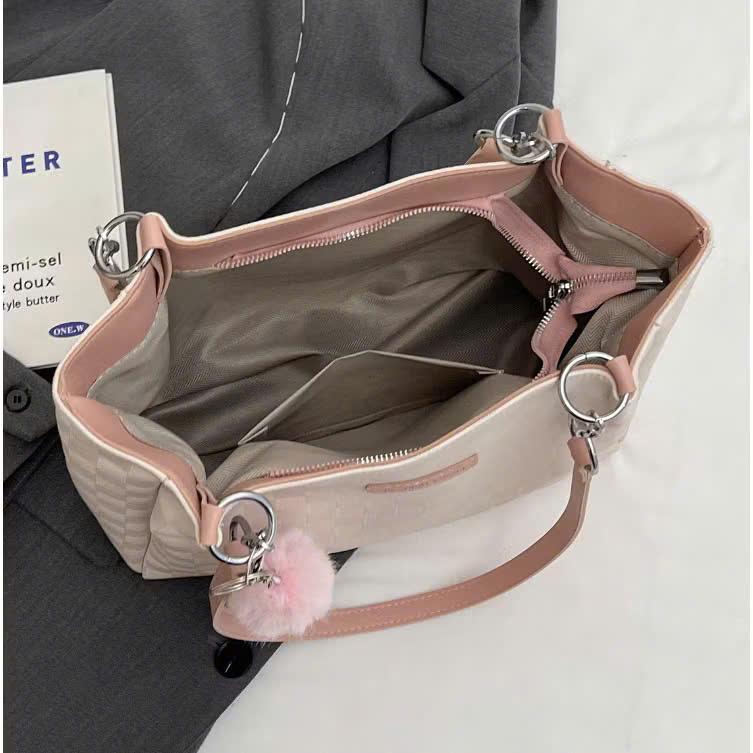(Tặng charm gấu ) Túi xách nữ tote công sở kẻ ô  da PU cao cấp CUN241 | BigBuy360 - bigbuy360.vn
